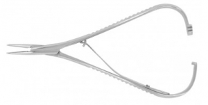 Elastic Placing Plier Mathieu With Single Spring Serrated Narrow Tip